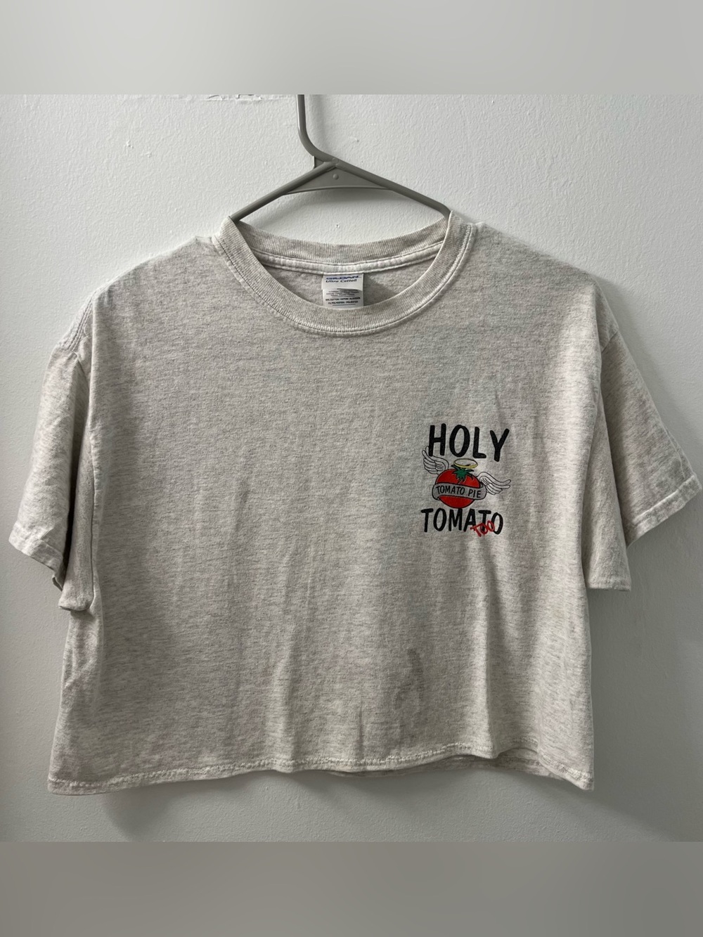 Holy Tomato Pie Graphic Tee Crop Top pizza shop
short sleeve tshirt food